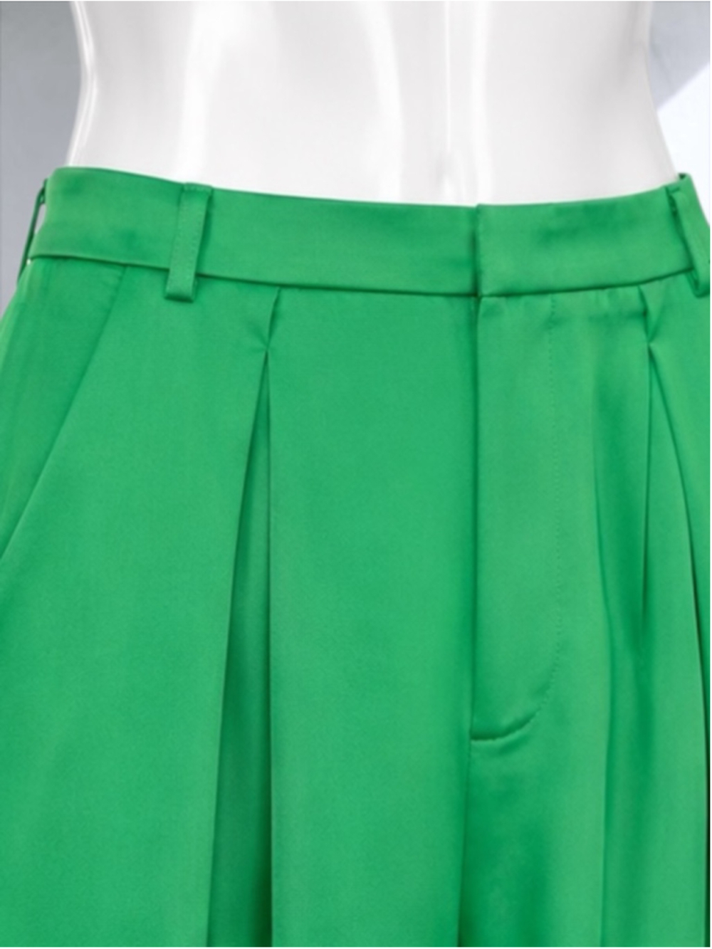 Zara Emerald Green Satin Wide Leg Trousers – Size S - Picture 2 of 12
